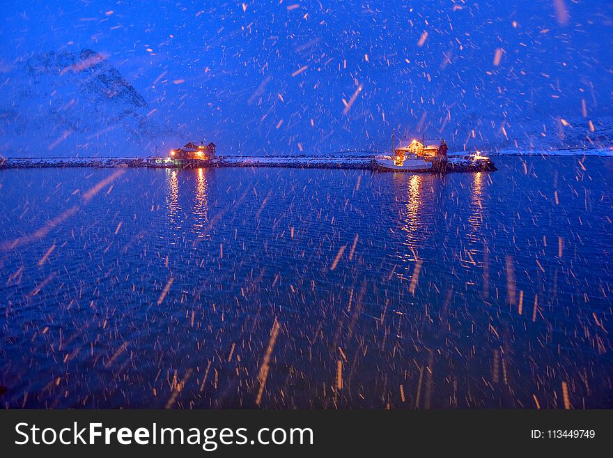 Lofoten Archipelago, Norway in the winter time