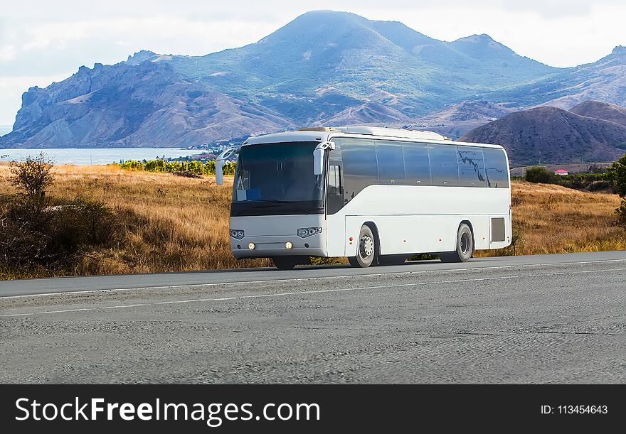 Tourist Bus Rides on the Picturesque mountain highway