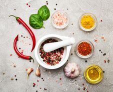 Different Kind Of Spices Royalty Free Stock Photo