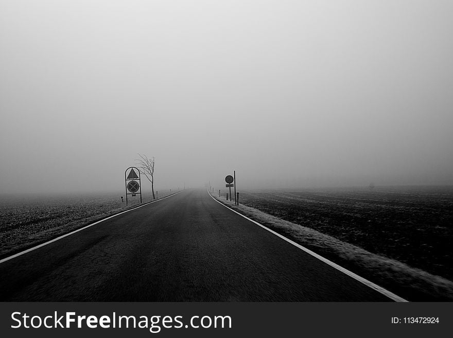 Grayscale Photography Of Road