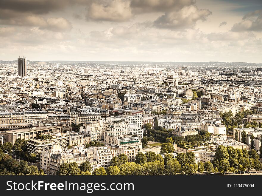 Panorama of Paris from the Eiffel Tower. Panorama of Paris from the Eiffel Tower