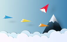 Paper Airplane As A Leader Among Another Airplane, Leadership, T Royalty Free Stock Photography