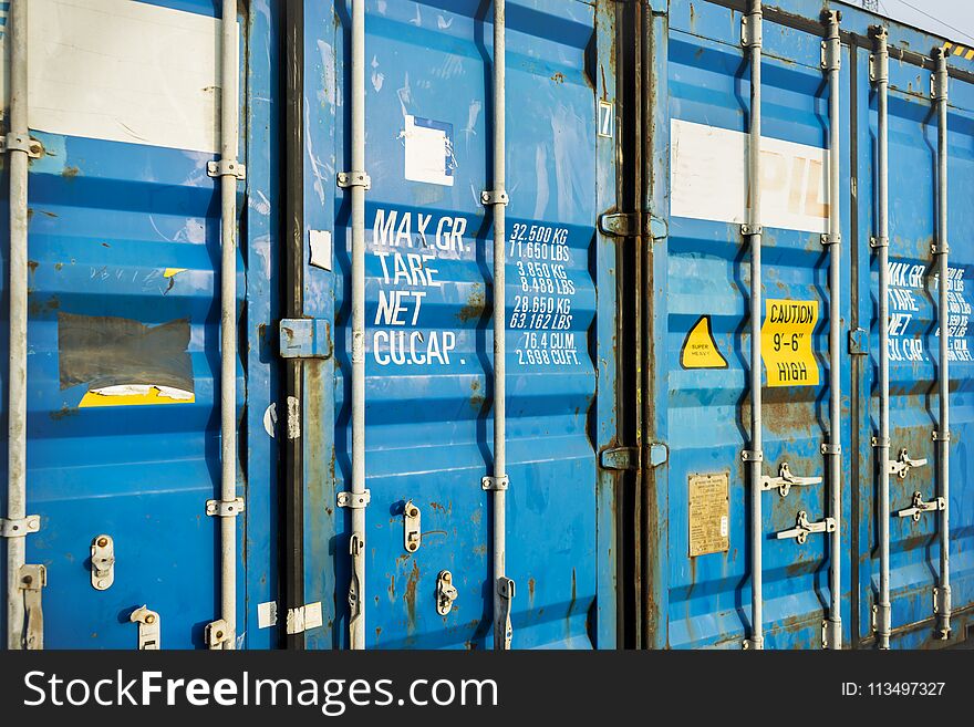 Shipping Container Texture Detail And Closeup Photo