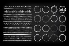 Set Of Seamless Handdrawn Watercolor Brushes And Frames With Different Patterns . Vector Illustration. Royalty Free Stock Images Set Of Seamless Handdrawn Watercolor Brushes And Frames With Different Patterns . Vector Illustration. Royalty Free Stock Images