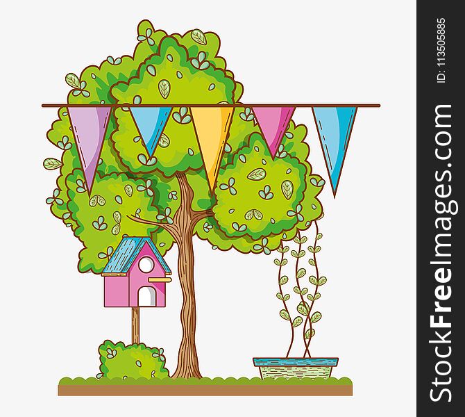 Garden party celebration cute cartoons vector illustration graphic design. Garden party celebration cute cartoons vector illustration graphic design