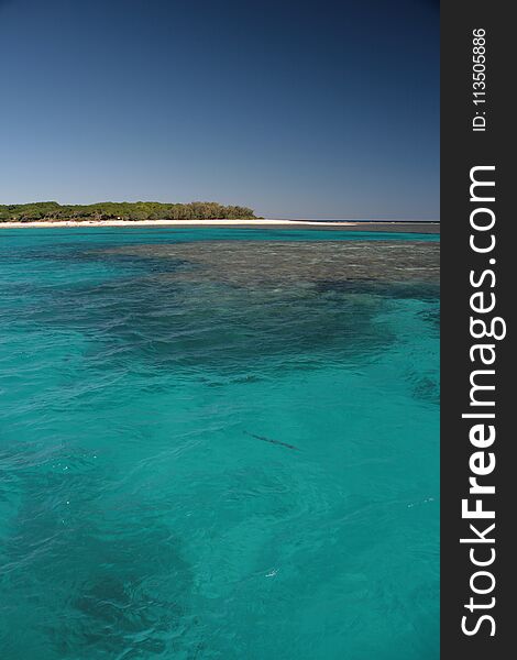 Turquoise sea Great Barrier Reef in Australia