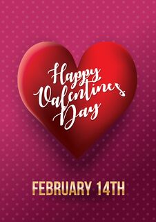 Valentines Day Card With Heart. Vector Illustration. Stock Photo