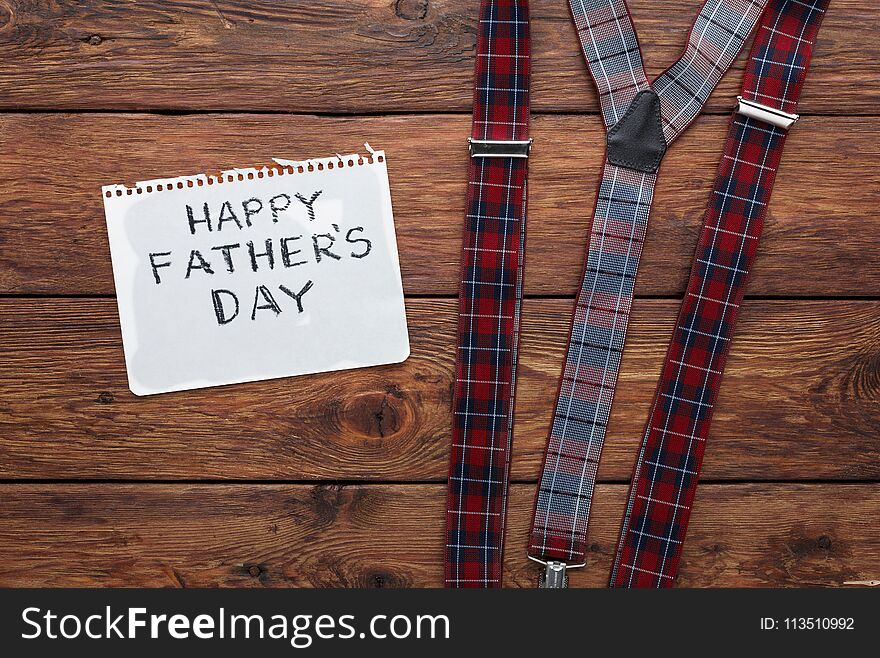 Happy Fathers Day Card On Cork Texture Background