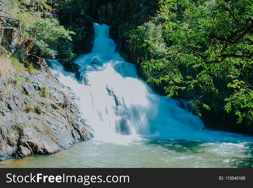Time Lapse Photo of Waterfalls