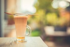 Relaxing Natural Background And Morning Coffee On Blurred Bokeh Background. Stock Photography