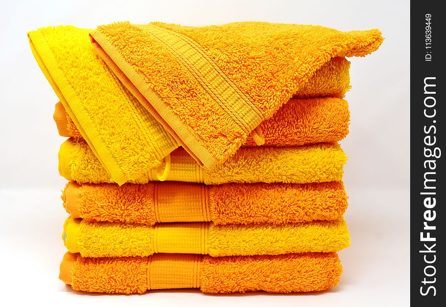 Yellow, Material, Textile, Towel