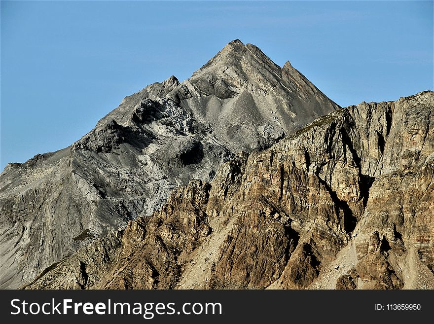 Mountainous Landforms, Ridge, Mountain, Rock