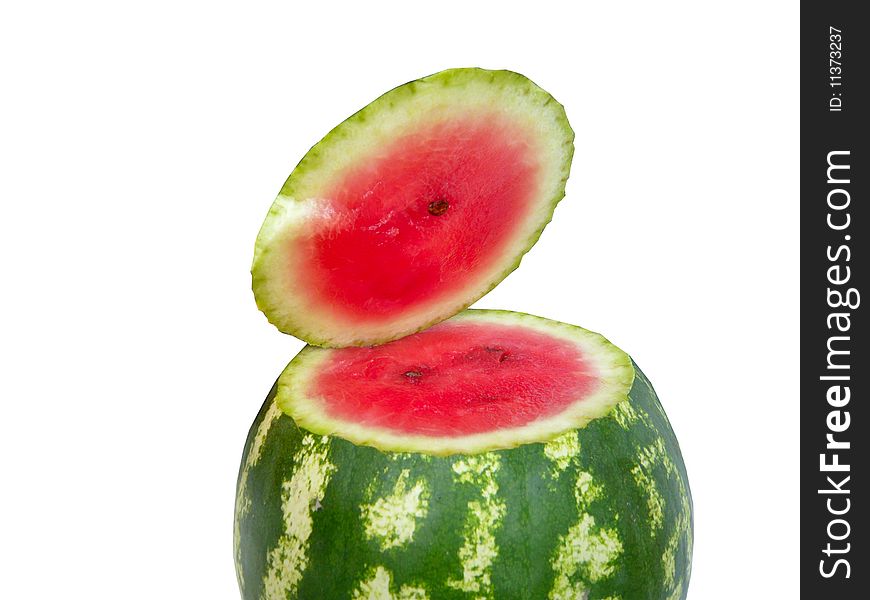 Red watermelon isolated on white