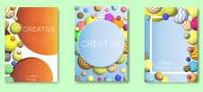 Vector Abstract Frame Multicolor Balls Background Set Royalty Free Stock Images