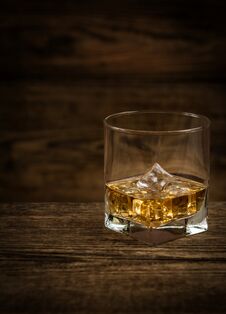 Whisky With Ice Stock Photography