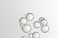 Water Bubbbles Over Grey Background Royalty Free Stock Photo
