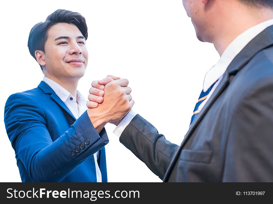 Business handshake and teamwork