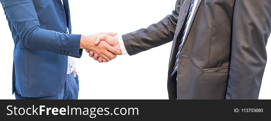 Business handshake for achievement and successful. path and isolated on white background. Business handshake for achievement and successful. path and isolated on white background