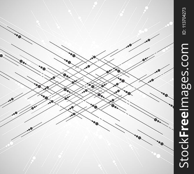 Vector connection with lines and social network. Business presentation for your design and text. Minimal graphic concept. Eps 10 stock vector illustration