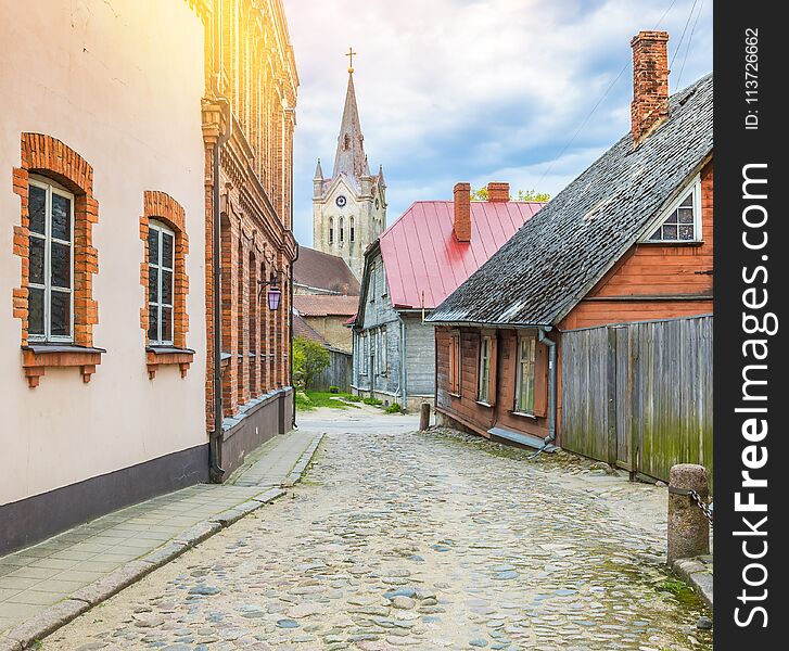 Street leading to the medieval temple,Cesis, Latvia