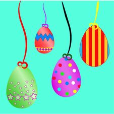 Colorful Decorated Easter Eggs For Use In Easter Stock Photos