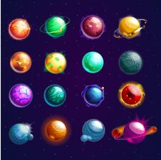 Set Of Isolated Cosmos Stars Or Planets Stock Image