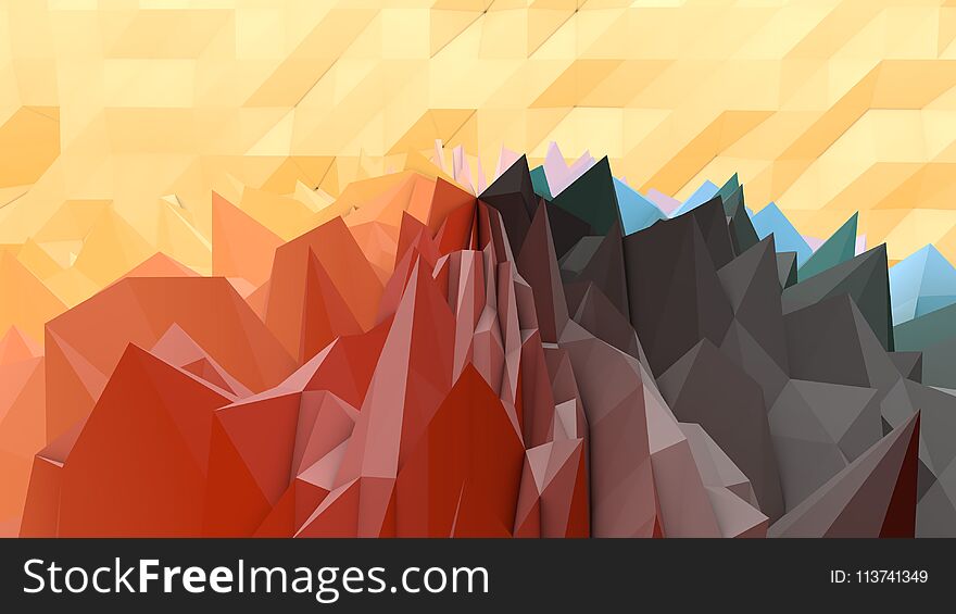 Lowpoly Background With Rocky Surface