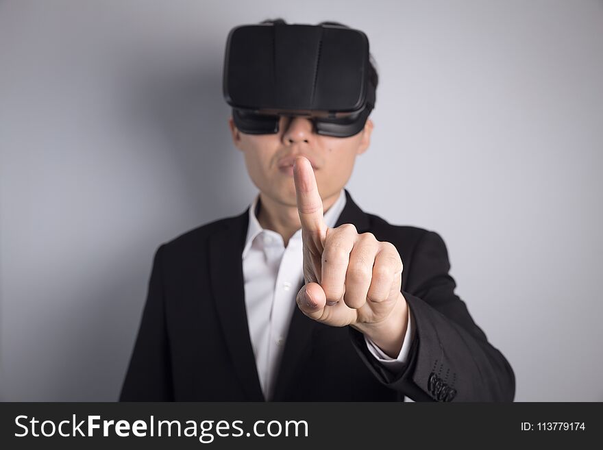 Man with VR glasses