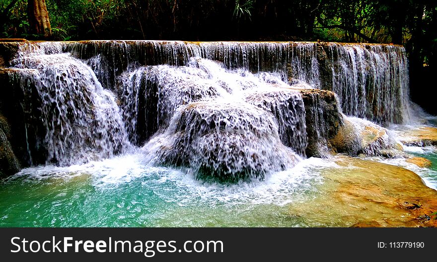 Very beautiful waterfall at Luang prabang. Very beautiful waterfall at Luang prabang.