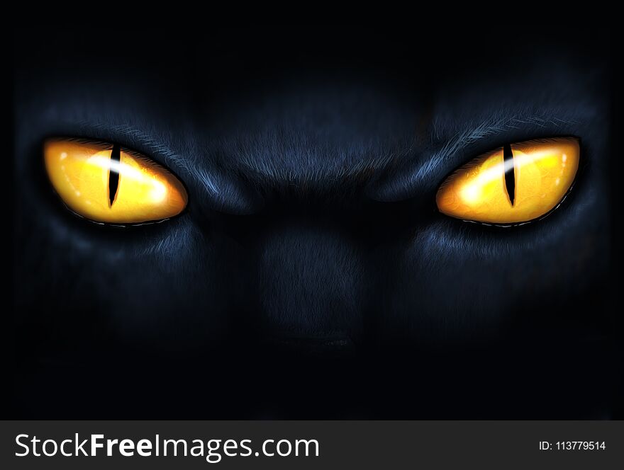 Digital illustration of close up of cats eyes. Digital illustration of close up of cats eyes