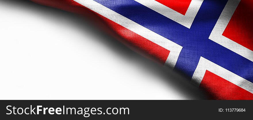 Waving Flag of Norway, Europe with white background