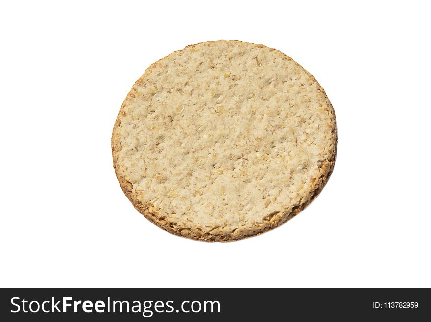Spelt healthy cookie isolated on white background.