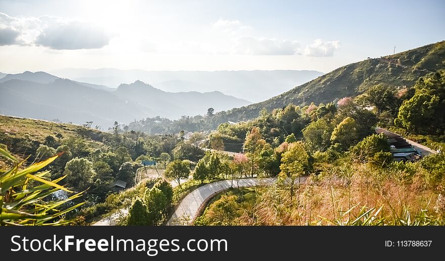 Landscape mountain at Chiang rai, north thailand, hill,scenery,panorama and sky