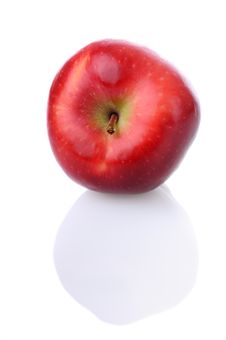 Red Apple With Stem And Reflection Stock Photography Red Apple With Stem And Reflection Stock Photography