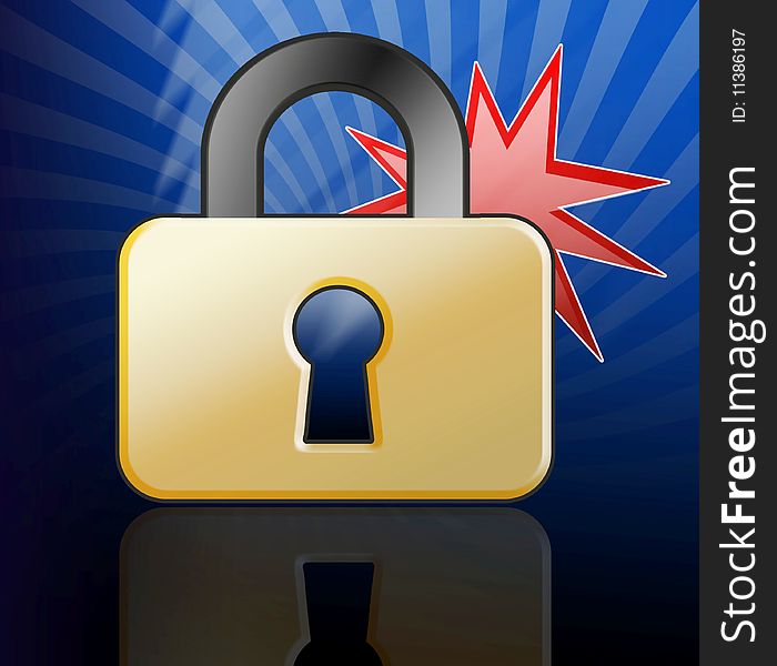 Abstract padlock illustration symbolizing security