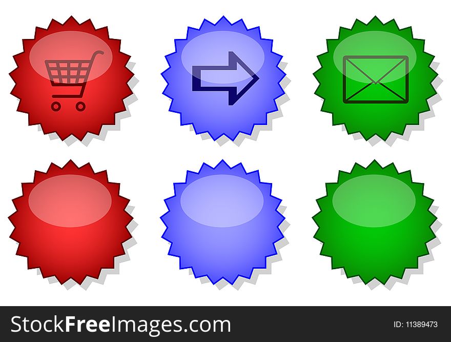 Vector internet website button set. All objects and details are isolated. Colors, icons and white background color are easy to adjust/customize. Vector internet website button set. All objects and details are isolated. Colors, icons and white background color are easy to adjust/customize.