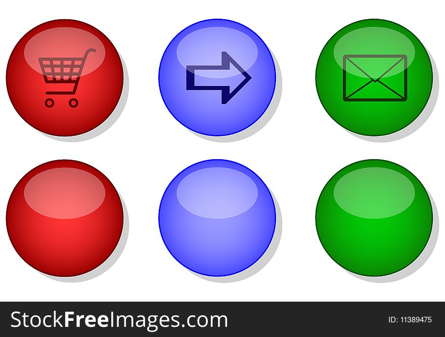 Vector internet website button set. All objects and details are isolated. Colors, icons and white background color are easy to adjust/customize. Vector internet website button set. All objects and details are isolated. Colors, icons and white background color are easy to adjust/customize.