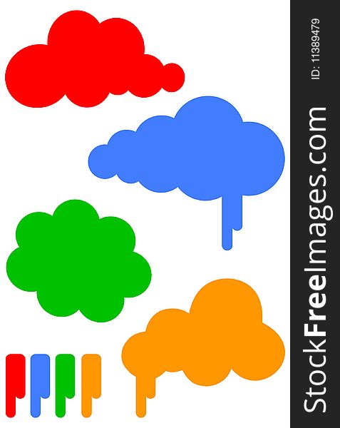 Cartoon Cloud Vector Illustration Set