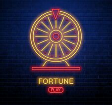 Fortune Neon Button Play Stock Images