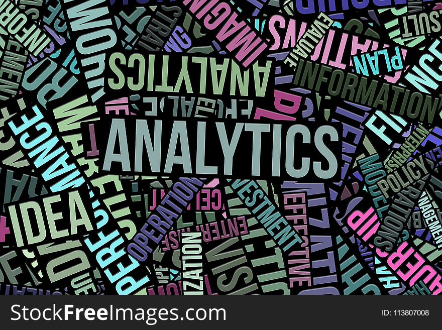 Analytics, business word cloud, abstract embossed, for web page, graphic design, catalog, textile or texture printing & background. Analytics, business word cloud, abstract embossed, for web page, graphic design, catalog, textile or texture printing & background.