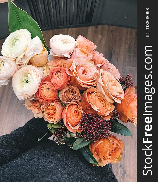 White And Orange Roses Bouquet