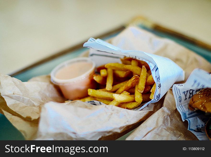 French Fries on White Paper
