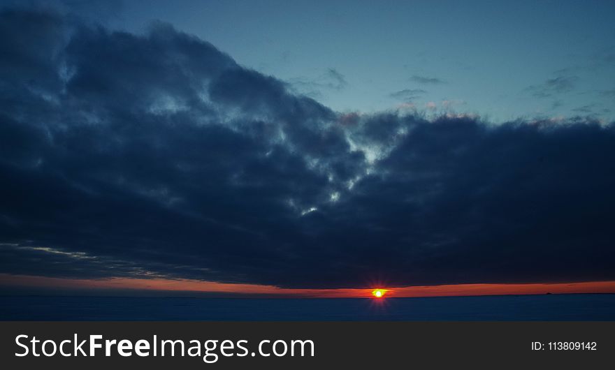 Silhouette Photo of Sunset View