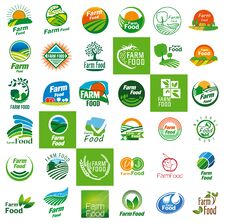 Farm Food Logo Set Royalty Free Stock Images