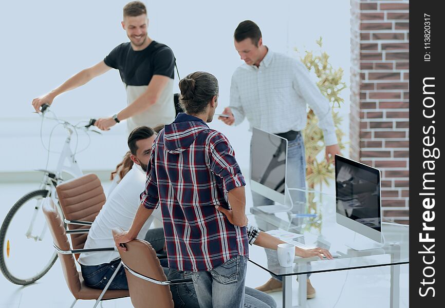 Creative team working in a modern office.photo with copy space