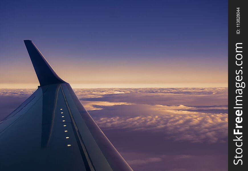 Air travel in the blu sky. Air travel in the blu sky