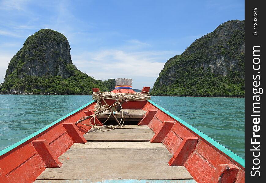 Longtail Boat In Khanom, Thailand