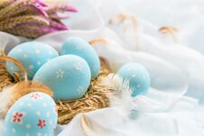 Happy Easter! Colorful Of Easter Eggs In Nest Royalty Free Stock Photo Happy Easter! Colorful Of Easter Eggs In Nest Royalty Free Stock Photo