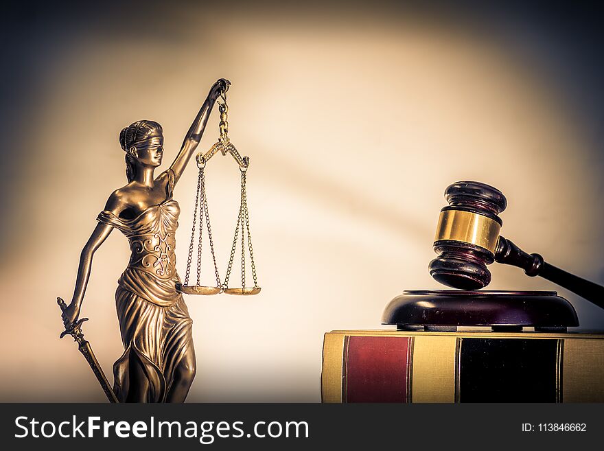Legal law concept image with scales of justice, gavel and books. Legal law concept image with scales of justice, gavel and books