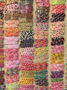 Colorful Hair Clips Stock Image